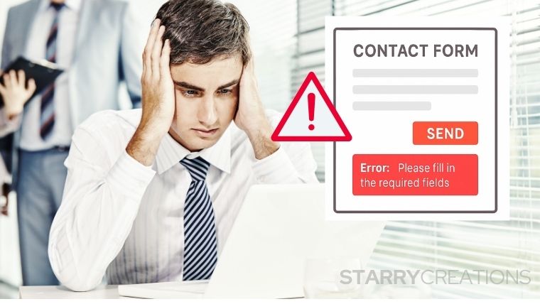 入力エラーが表示されたフォーム